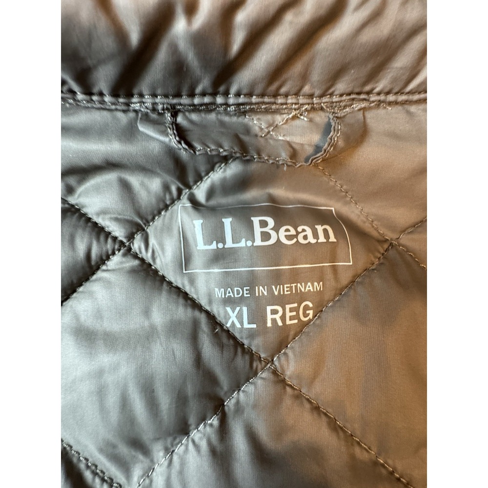 L.L. Bean Woman's Nylon Jacket Size XL Grey Packable Puffer Notes - Picture 10 of 11